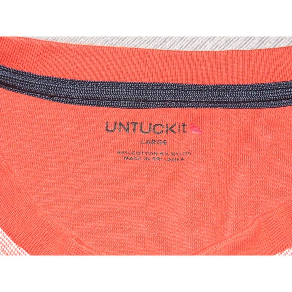 UNTUCKit Long Sleeved Light Orange Knit Pull Over Henley Shirt Men's Large - Picture 8 of 8